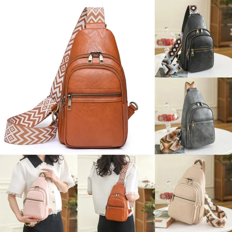 

3D Bags Women Crossbody Bag Chest Bag Shoulder Bag Men Women PU Soft Leather Retro Crossbody Zipper Mobile Wallet Unisex New