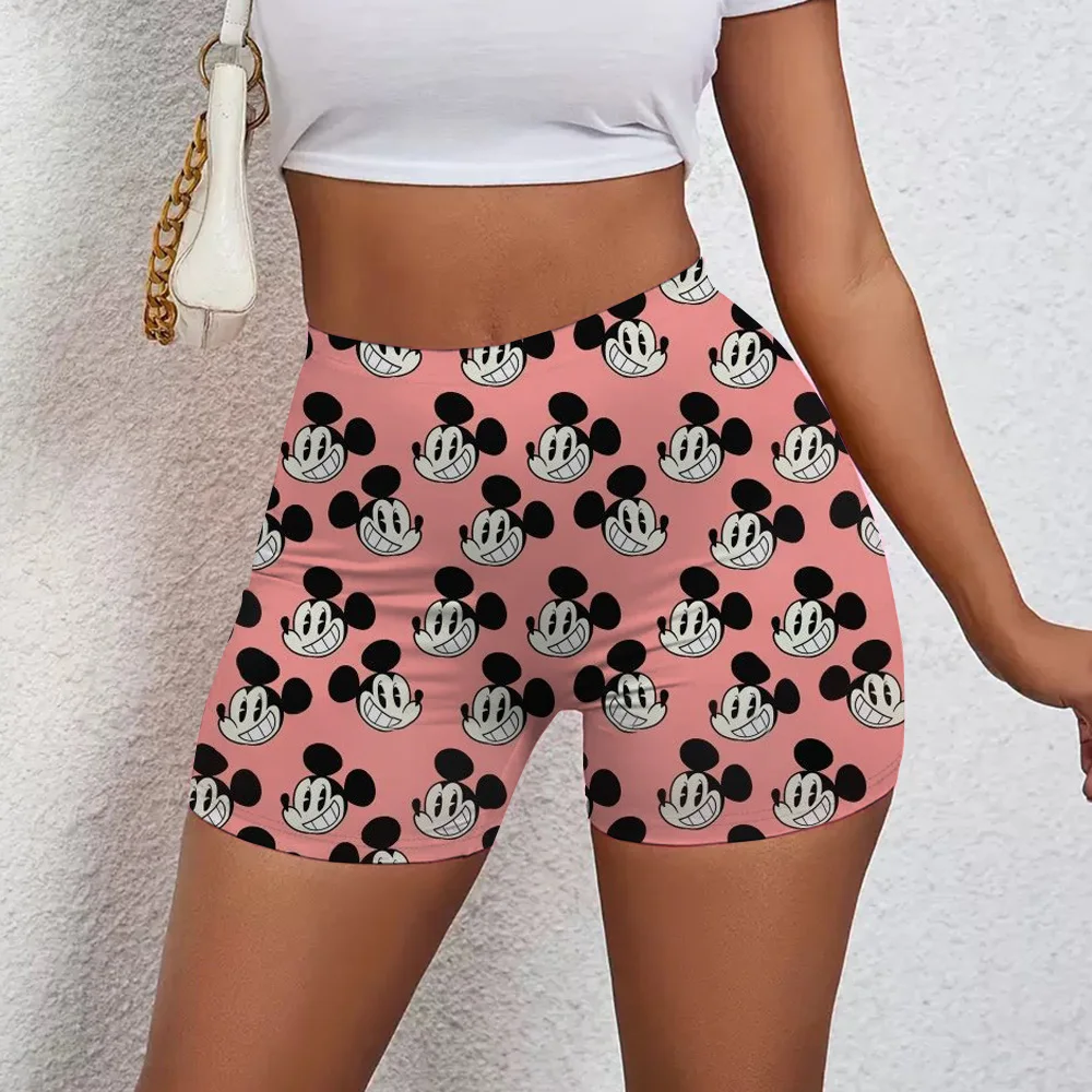 Mickey Friends Muster, hohe Taille, Yoga, enge Shorts für Damen, Sport, Fitness, Workout, Fitnessstudio, Leggings