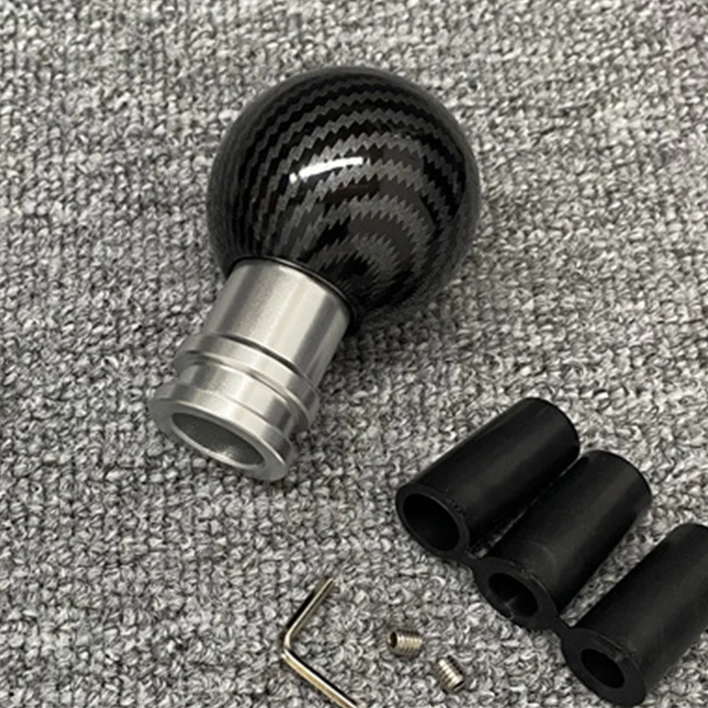 

Stylish Carbon Fiber Shifter Knob for Automatic and Manual Transmissions Universal 5 Shift Lever Handle Head Car