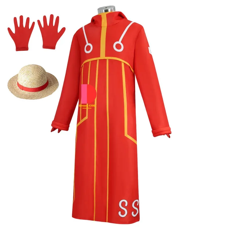 Disfraz de la isla de Egghead, disfraz de mono Luffy, disfraz de Cosplay para adulto de 110-150cm para niños, traje de sombrero, traje de Halloween, chaqueta, abrigo 163