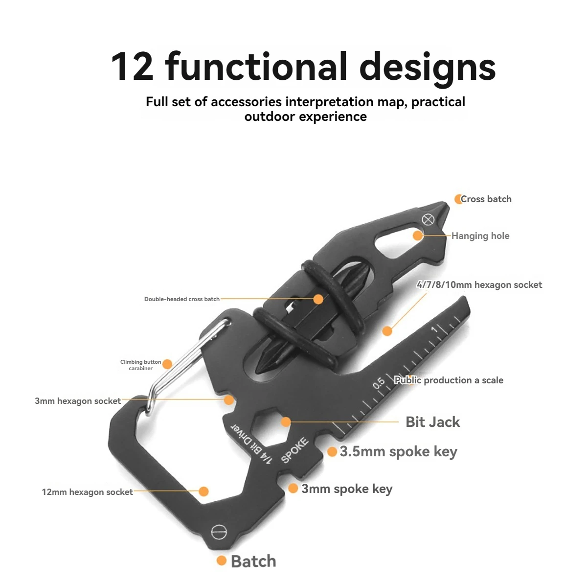 2PCS Multifunctional Outdoor Household Convenient Life-saving Fine Blanking Tool Card Spoke Bit Wrench Hardware Combination Tool