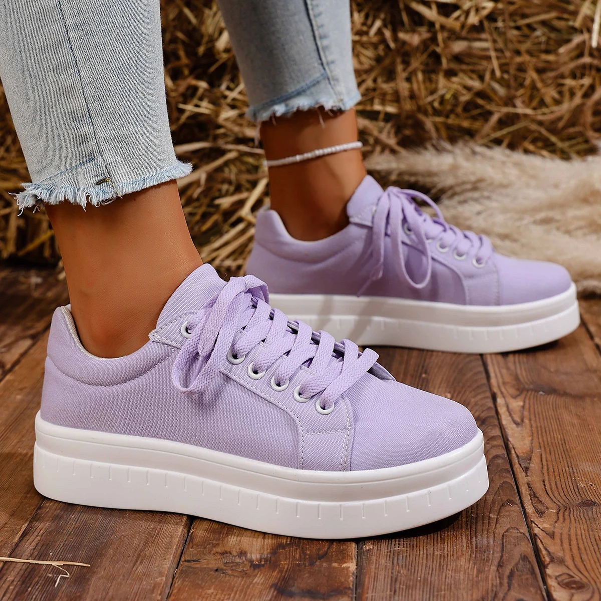 Damenmode, lässige, vulkanisierte Schuhe, Damen-Outdoor-Wanderschuhe, atmungsaktive Damen-Sneakers mit Keilabsatz, Zapatillas Mujer. – Detail 12