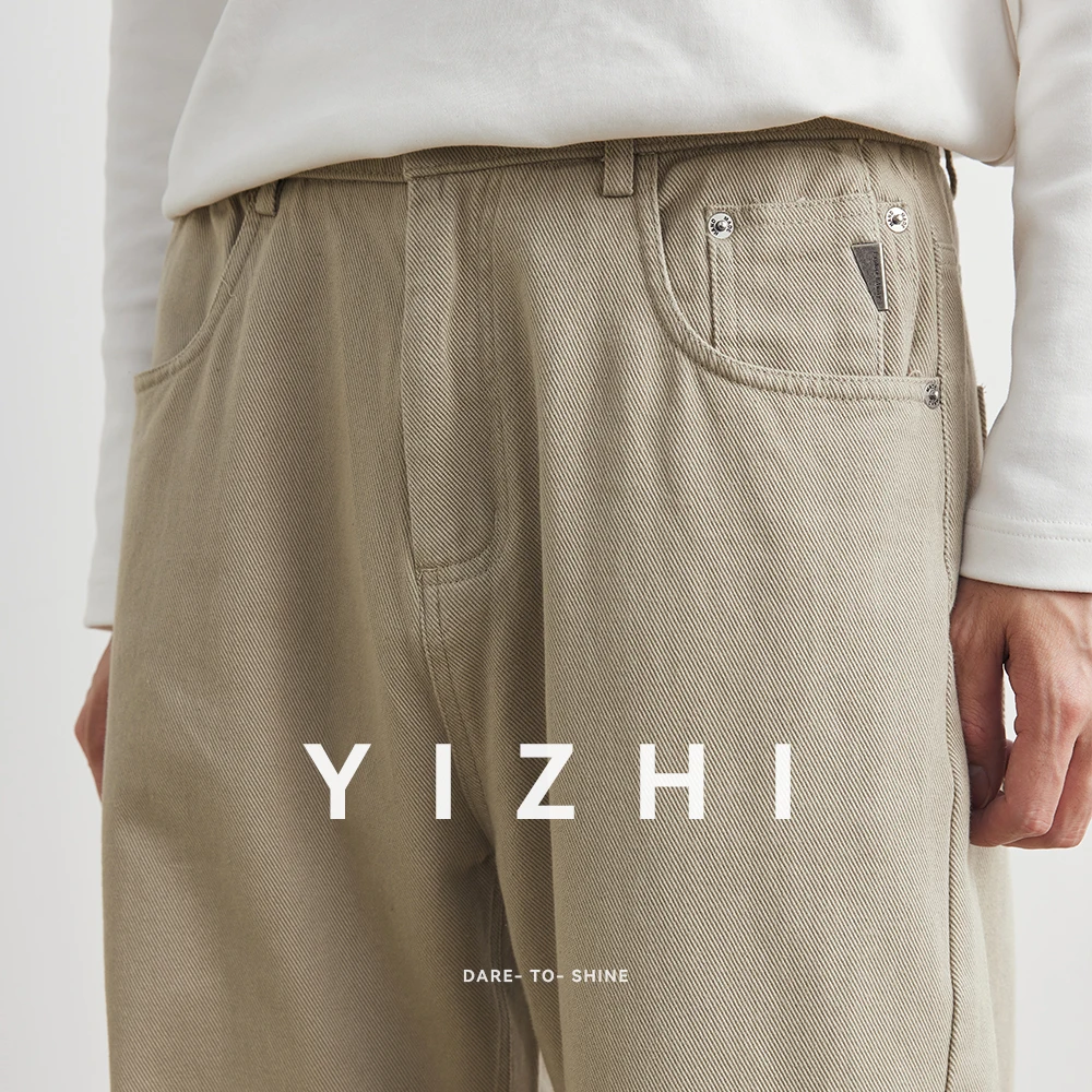 100% القطن مستقيم الساق السراويل الرجال ربيع جديد الاتجاه الأمريكي فضفاض بنطال ذو قصة أرجل واسعة عادية فضفاض صالح الشباب ular ملابس يومية #6