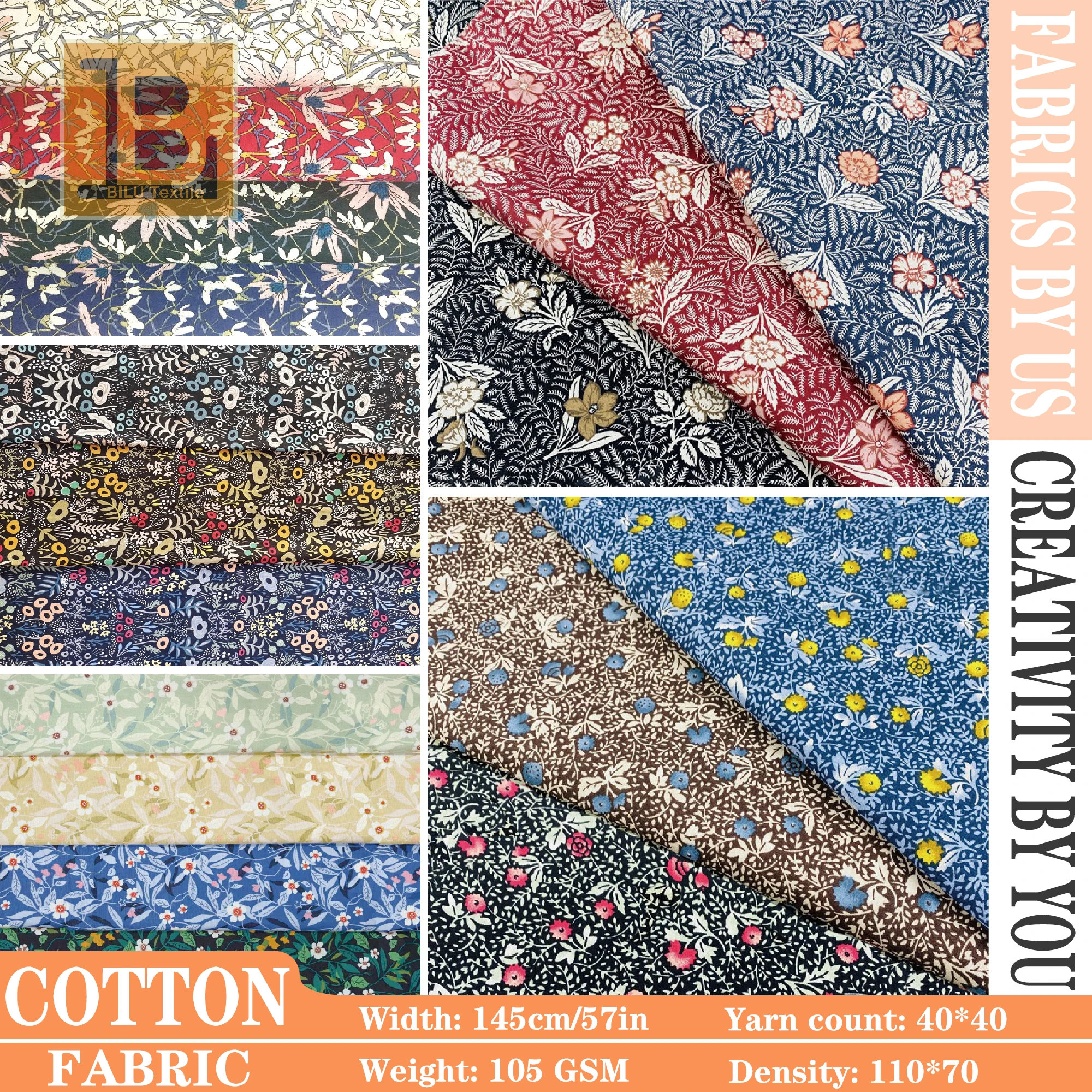 

100% Cotton tana lawn Fabric 40S Like Liberty Printing for Sewing Clothes Dresses Skirt Kids Designer Material