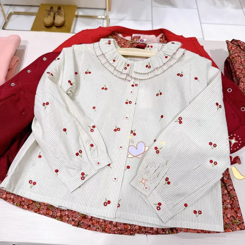 per-sale-2026-bp-new-spring-summer-baby-girl-cherry-embroidered-shirt-girls-striped-shirt-kids-clothes-school-clothes-for-girls