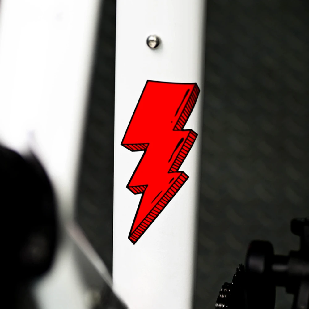 1Pair Lightning Road Bicycle Frame Stickers Top Tube Waterproof Fashion DIY Decoration Accessories Bike Durable Vinyl Decals