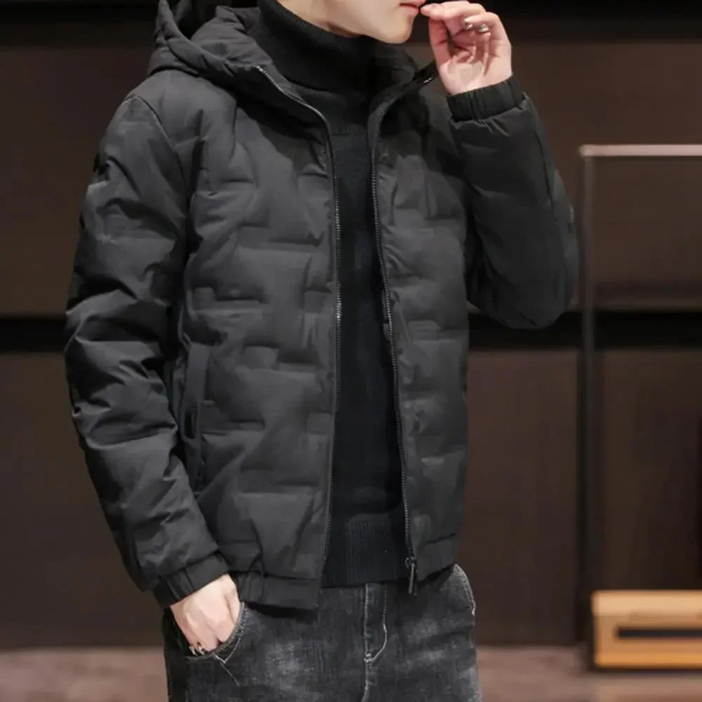 Parka de manga comprida masculina com capuz, jaqueta bomber à prova de vento, mantenha quente, casaco de capuz grosso, alta qualidade, popular, inverno, 2024