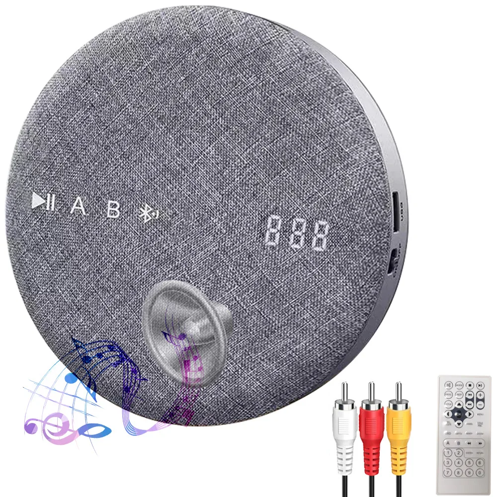 Portable DVD/CD Player with Bluetooth Wireless Speaker and USB Support Ideal for Both Study and Entertainment