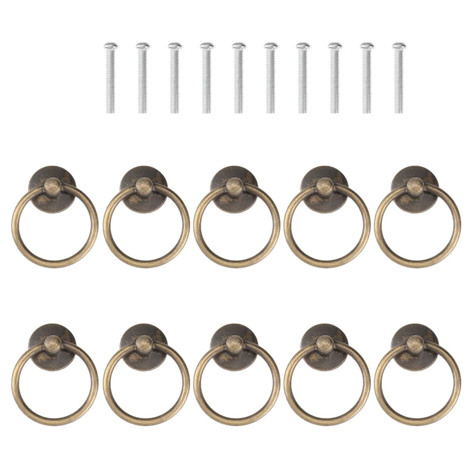 12 قطعة مقبض سحب أسود حلقة مادة حديد الزنك لخزانة درج مضمد خزانة خزانة الأثاث مقبض دائري الرجعية