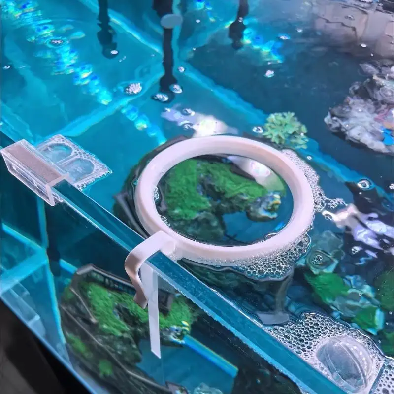 Water Level Adaptive Fish Tank Feeder Ring Keeps Fish Food Contained and Mess-Free