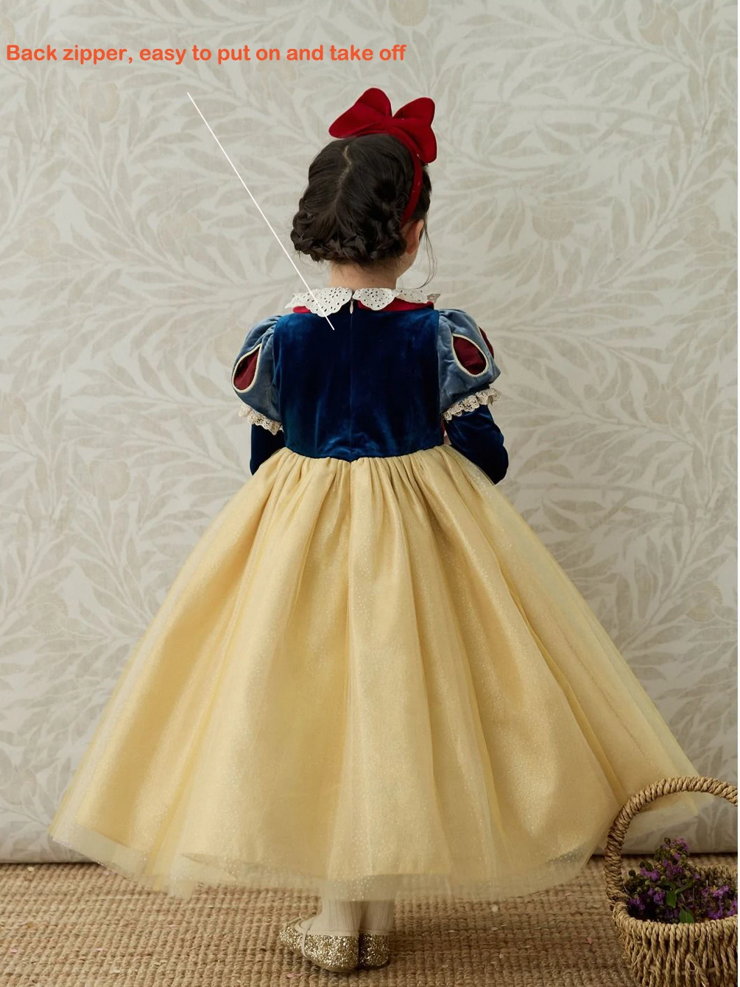 Snow White Children's Dress Girls Blue Princess Velvet Dresses Elsa Frozen Cosplay Winter Dress for Kids Party Gown 3-12Years view 6