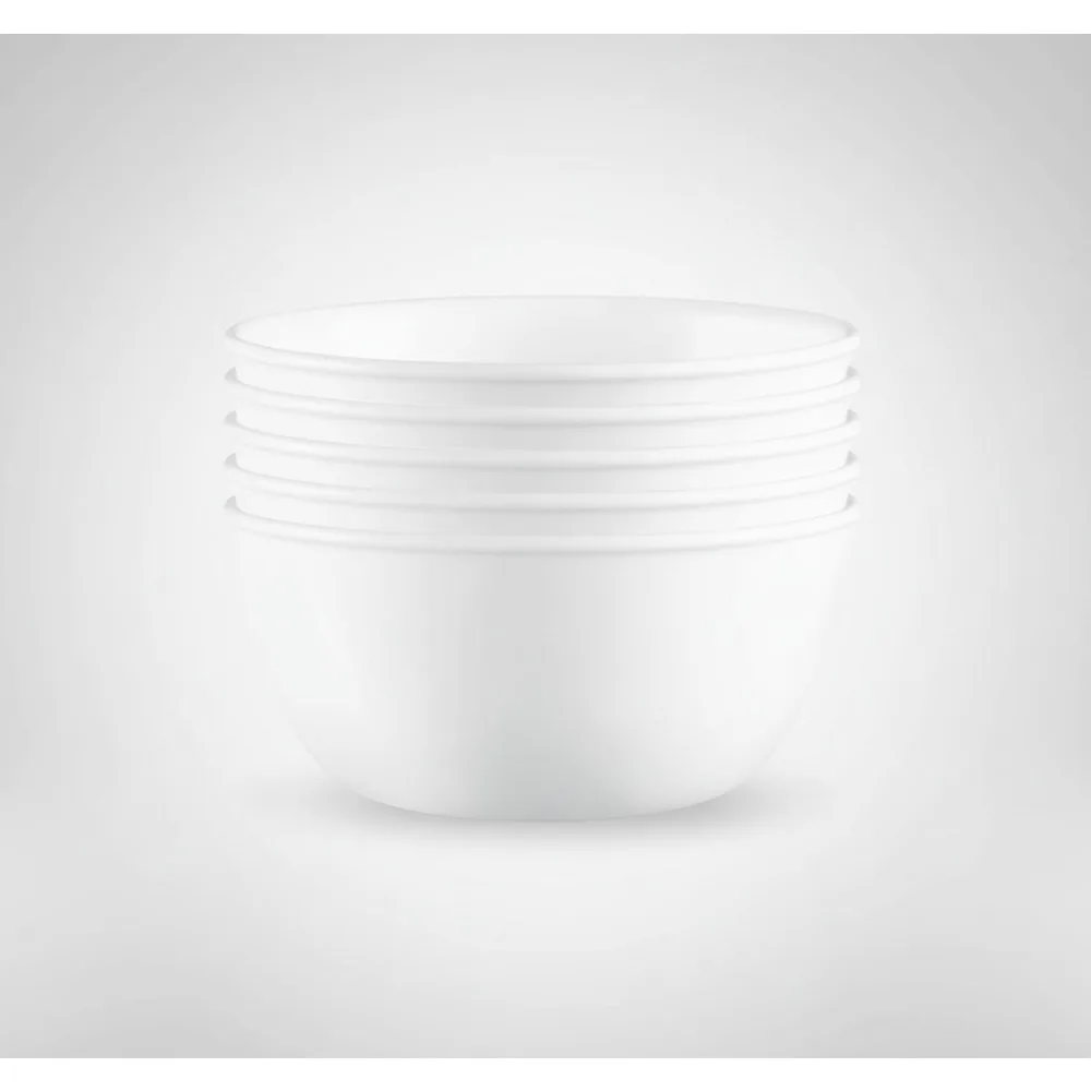 

Набор из 6 стеклянных мисок, устойчивых к сколам — миски для супа в микроволновой печи и посудомоечной машине для повседневного использования