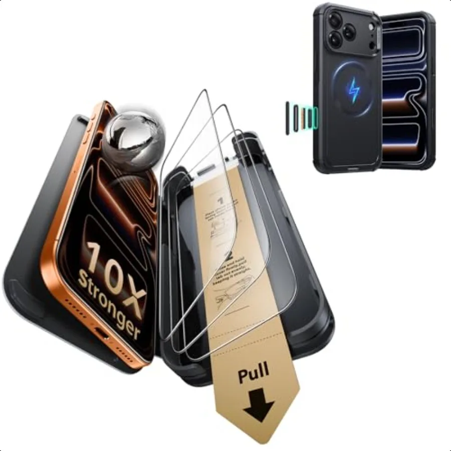 

ESR for iPhone 17 Pro Max Case and 3 Pack 9H+ Screen Protector By Corning with UltraFit Tray