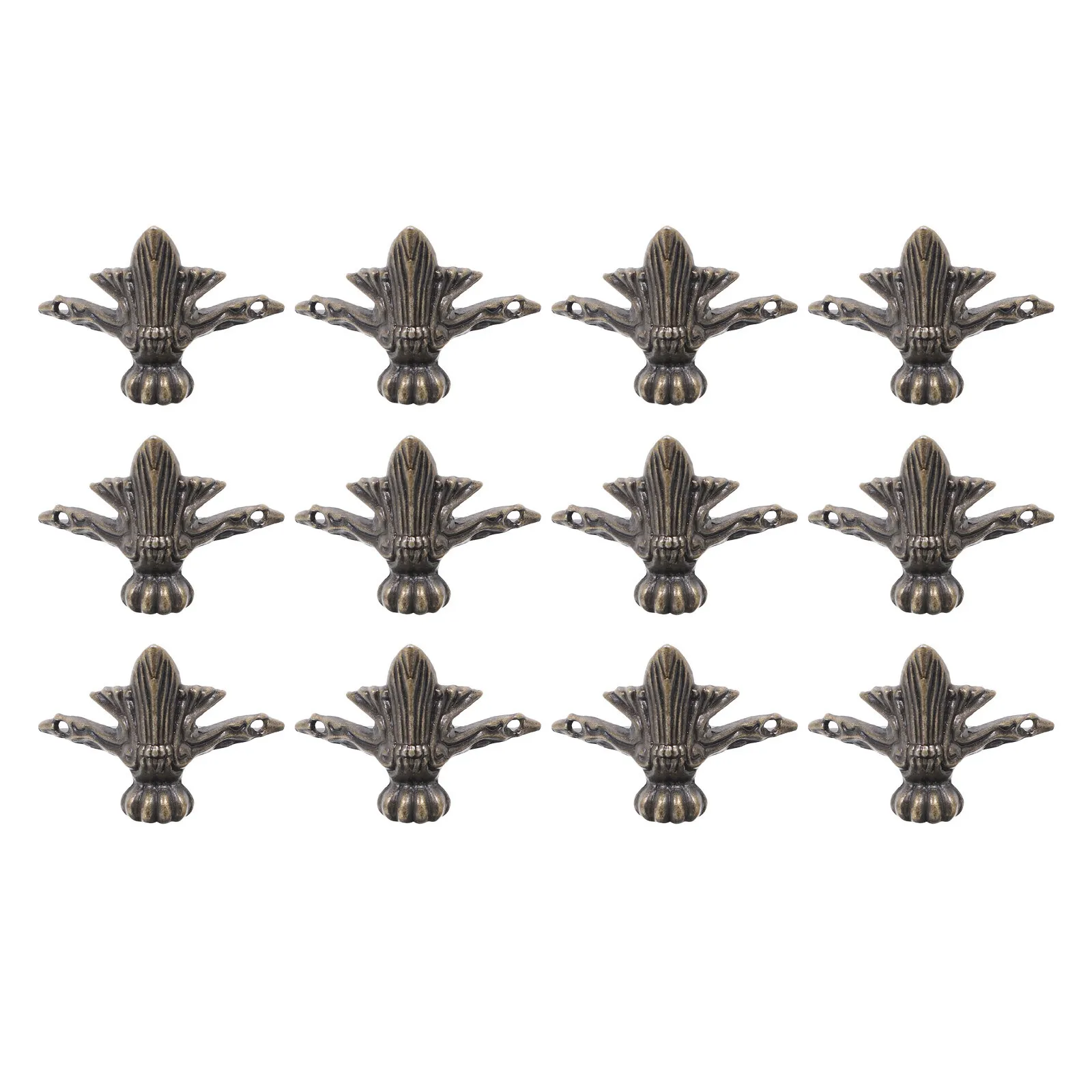 12Pcs Metal Furniture Legs Zinc Alloy Small Jewelry Box Feet Decorative Feet for Wooden Boxes Vintage Box Legs Hardware