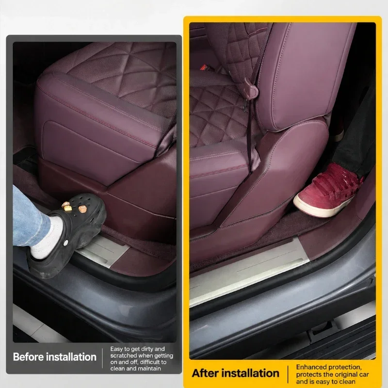 Car Second-row Seat Side Kick Pad Leather Wear-Resistant Protective Mat Car Interior Upgrade Accessories For NIO ES9 2026