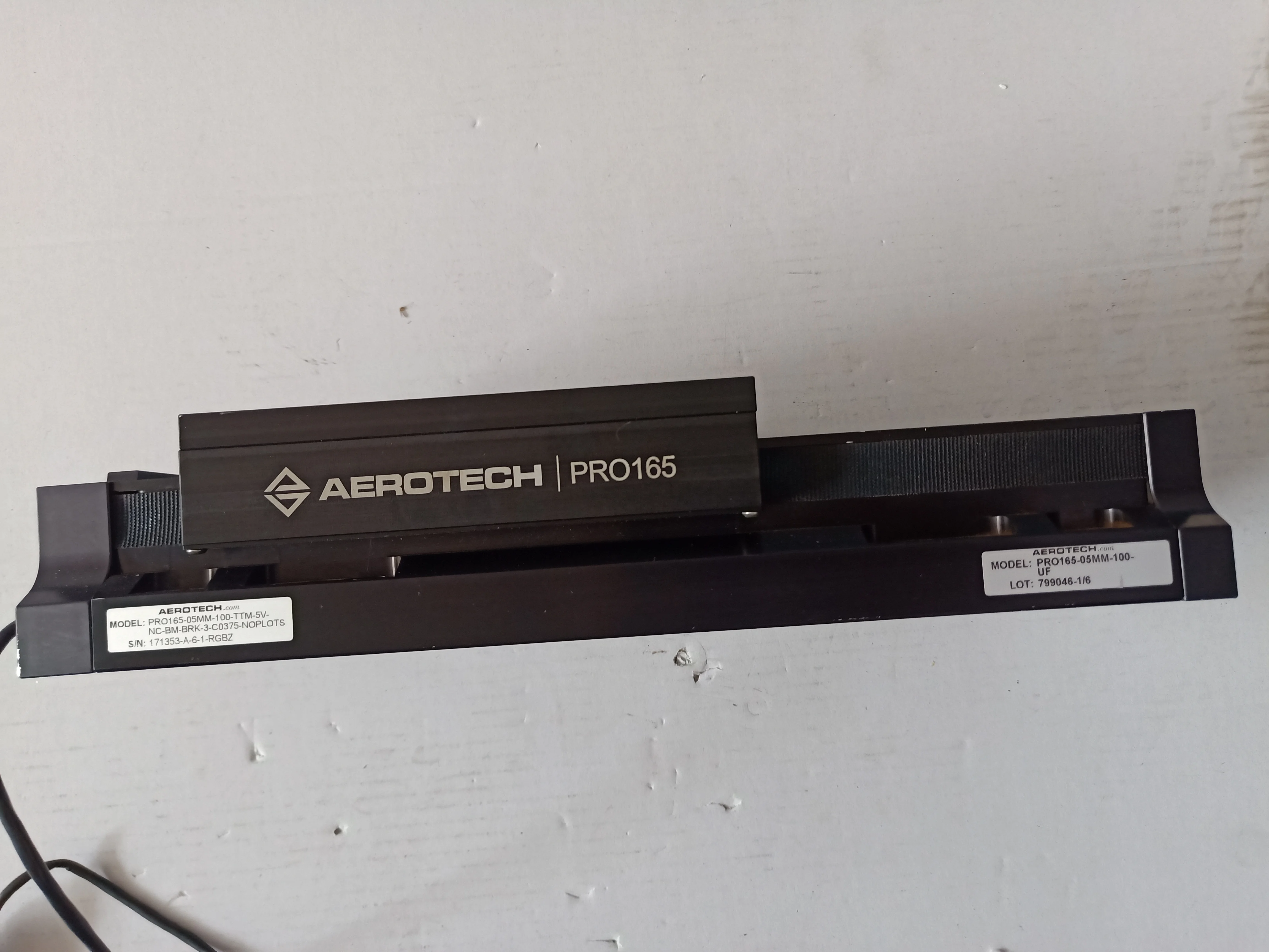 AEROTECH Model:PRO165-05MM-100-TTM-5V-NC-BM-BRK-3-C0375-NOPLOTS