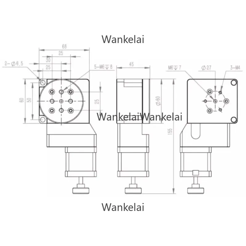 Y200RA60 Electric Rotary Stage Diameter 60MM Precision Indexing Table 360° Turntable Pan-Tilt