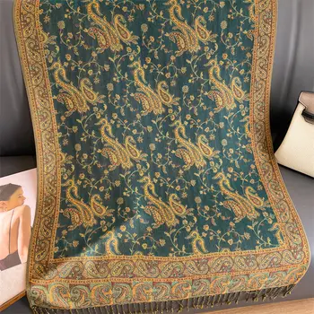 2023年全新奢華品牌秋季羊絨披肩小姐保暖圍巾印花棉質圍巾 8 最佳銷售 披羊絨女 - №1