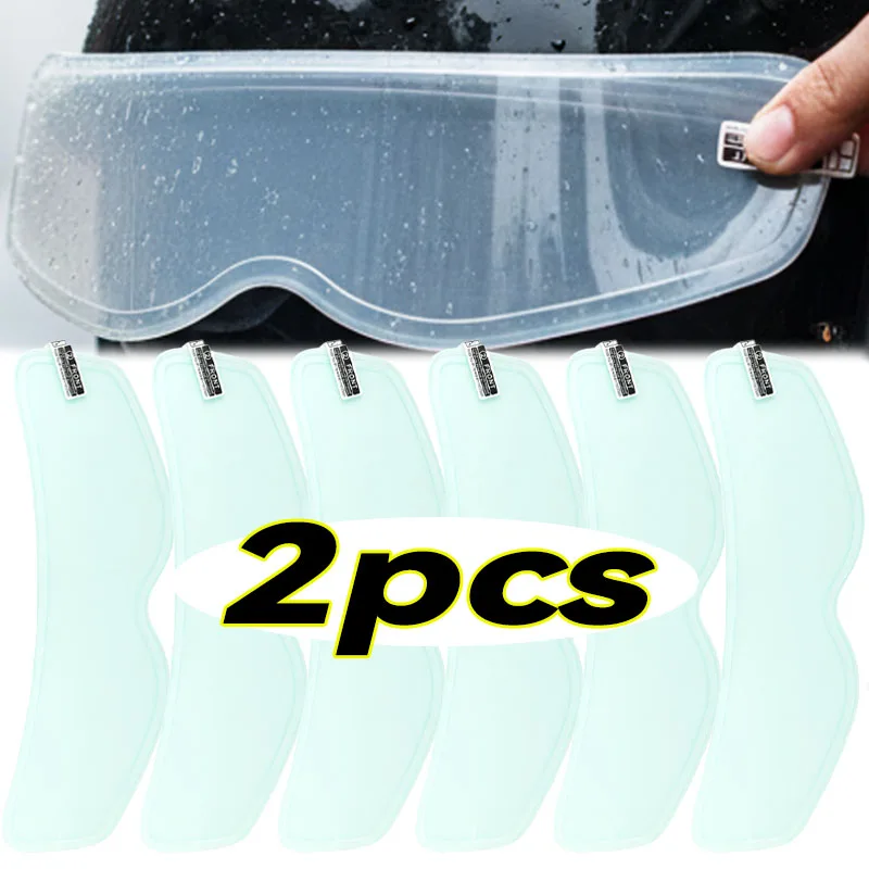 

Clear Nano Film for Motorbike Riders Easy Apply 1/2PCS Anti-Rain Anti-Fog Helmet Sticker Equipment for Better Visibility Cycling