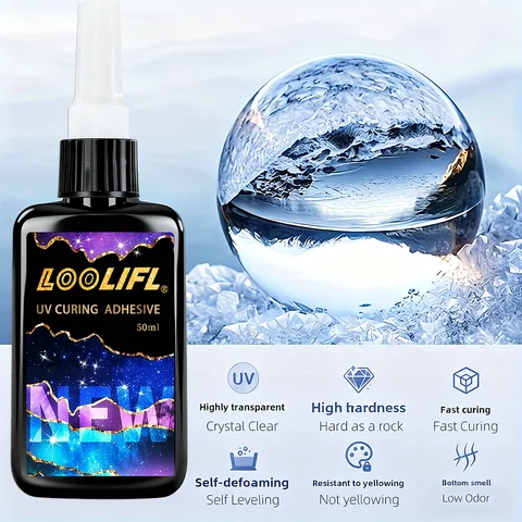 Crystal Clear Hard UV Resin Upgraded Formula Ultraviolet Fast Curing Resin for Jewelry Making, Hard Transparent Solar Cure Resin
