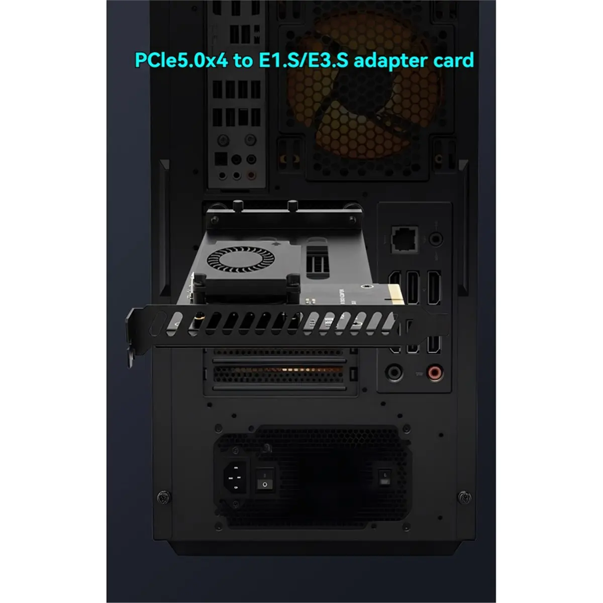 A46U PCIe 5.0 Gen5 X4 to EDSFF E1.S/E3.S SSD Adapter Card, PCI-E 5.0 4X to U.2 U.3 Hard Drives Adapter with Bracket