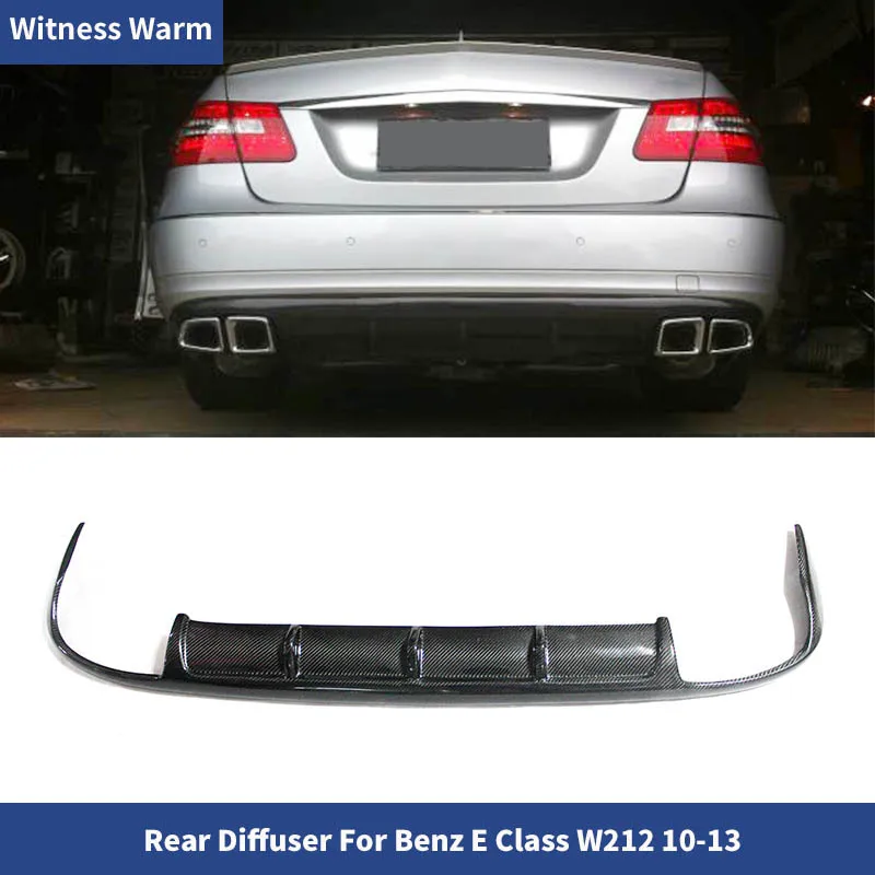 for Benz W212 Amg Style Rear Bumper Exhaust Diffuser Lip Spoiler E350 E550 E300 Carbon Fiber Rear Lip for Standard Bumper 10-13