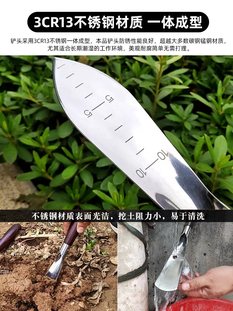 Stainless steel outdoor small hand shovel digging shovel digging sea defense vehicle mounted fishing shovel