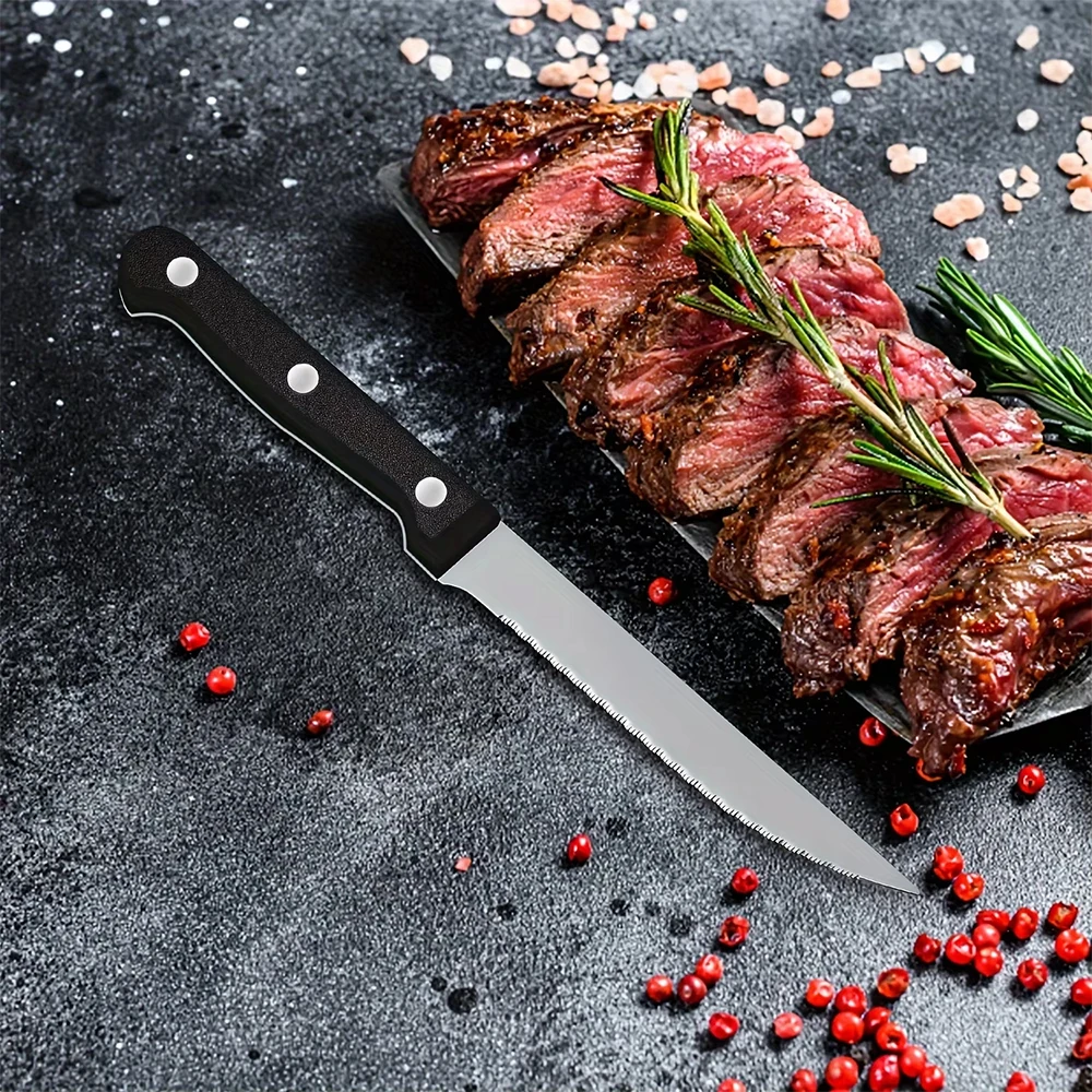 4/6/8PCS Stainless steel steak knife, dining knife, family hotel restaurant, multi-person use, suitable for dishwasher
