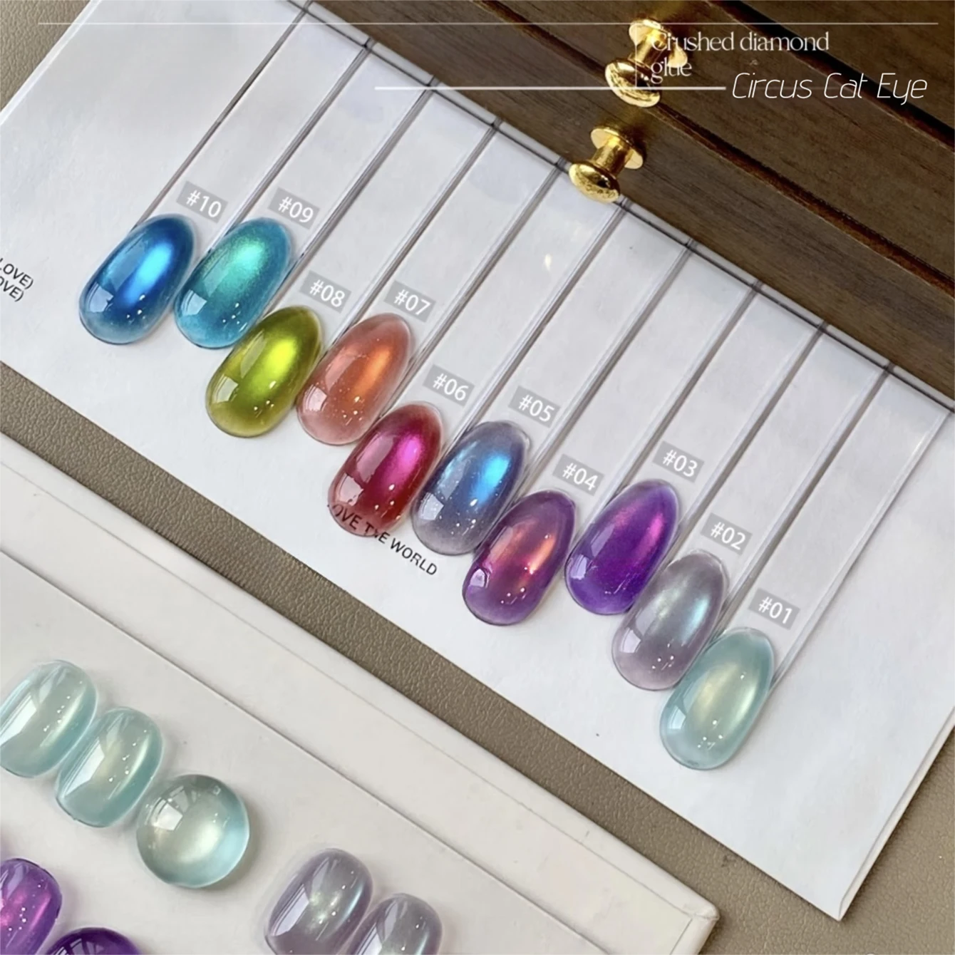 MIANEL 2026 Collection Cirque d'Été Vernis à Ongles Gel Effet Œil de Chat Scintillant Coloré Perles de Verre Super Flash Multicolore Effet Œil de Chat
