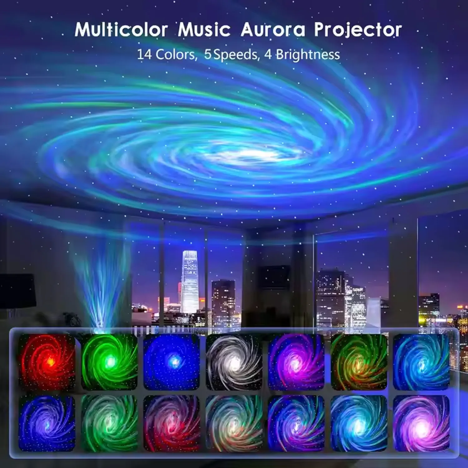 Cápsula espacial Aurora borealis, lámpara de estrella creativa de escritorio, inalámbrica, Bluetooth, minialtavoz portátil, lámpara de proyector de