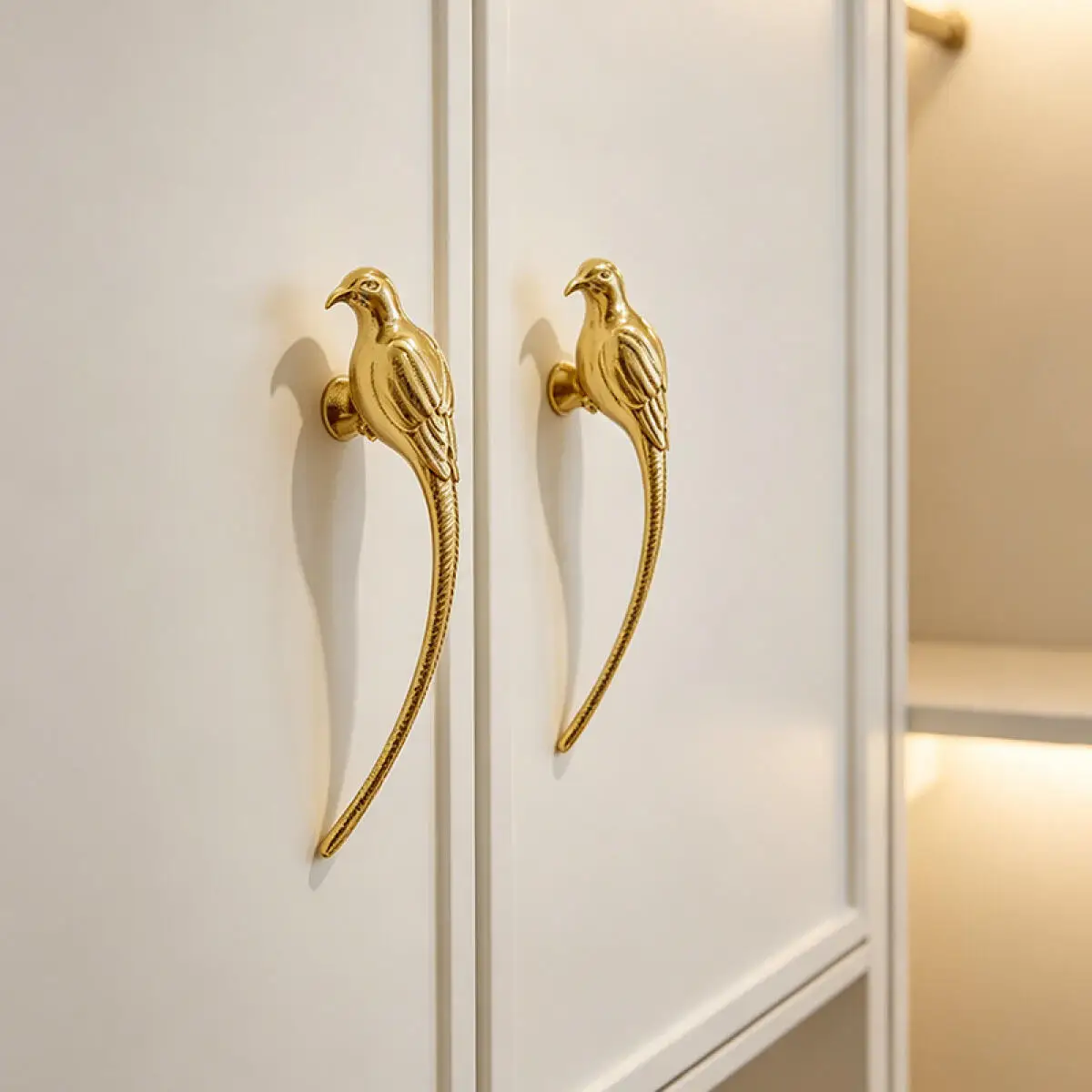 Creative Brass Fortune Bird Knob Drawer Cabinet Door Handles Kitchen Cabinet Shoe Knobs Pure Copper Handles for Furniture Decor