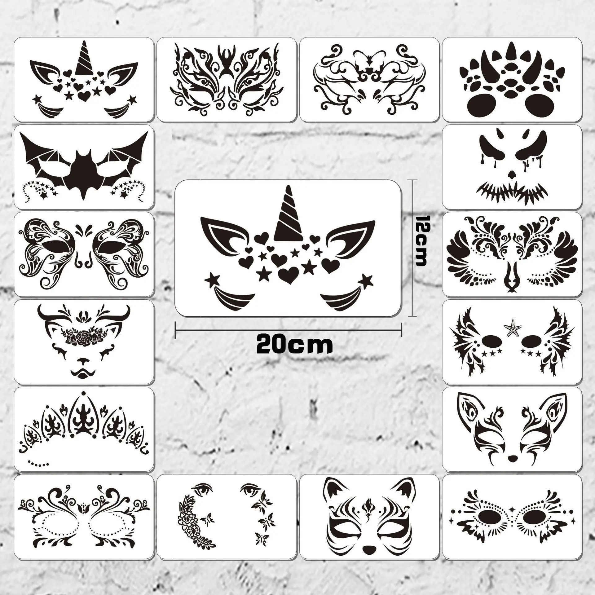 Face Skeleton Painting Stencil New Mask Set DIY Kids Graffiti Hand Painting Aids Tattoo Stencils Stage Party Holiday Makeup