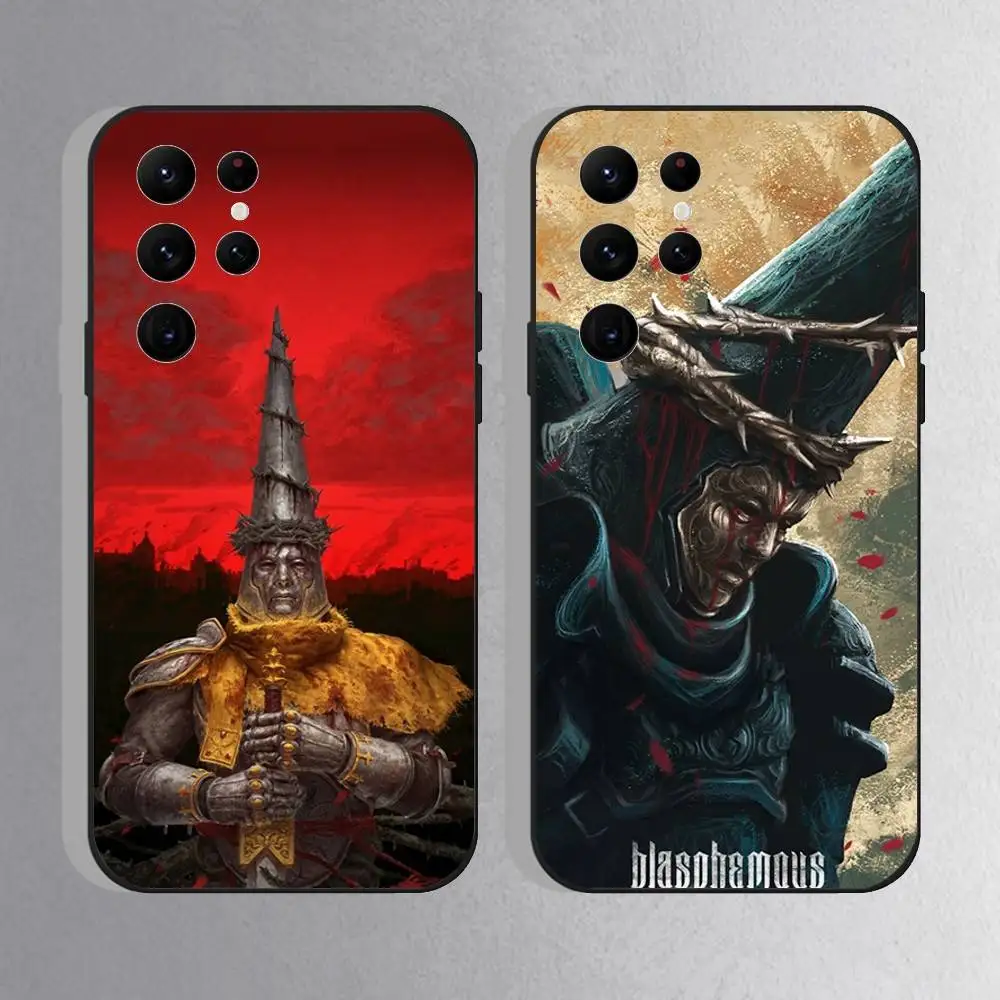 

Game B-Blasphemous Panitent Phone Case For Samsung S25,S24 Ultra,S20,S30 plus,S22 Plus,S23,Ultra 5G Silicone Black Shell