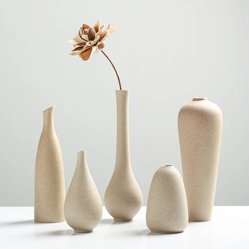 Creative flower ware, modern personalized handmade ceramic, Japanese flower arrangement vase, living room home decoration handic