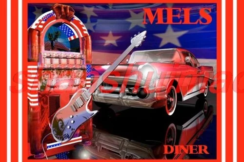 Retro 1950s Mel's Diner and Drive In Poster or  A Metal Tin Sign 12 x 18 ASC