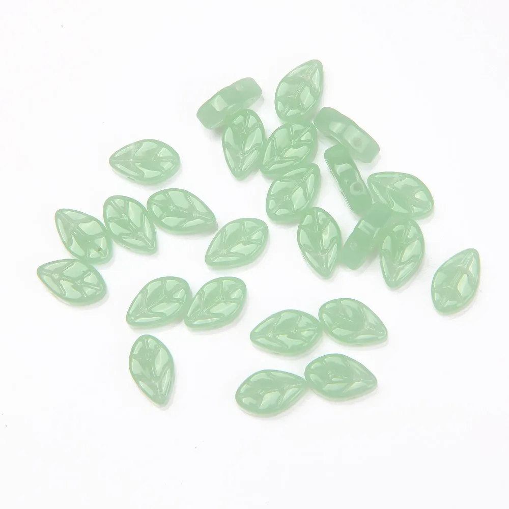 50 pz 6*11mm foglia verde perline ciondoli a goccia per gioielli che fanno collana braccialetto forniture accessori ciondolo fatti a mano fai da te