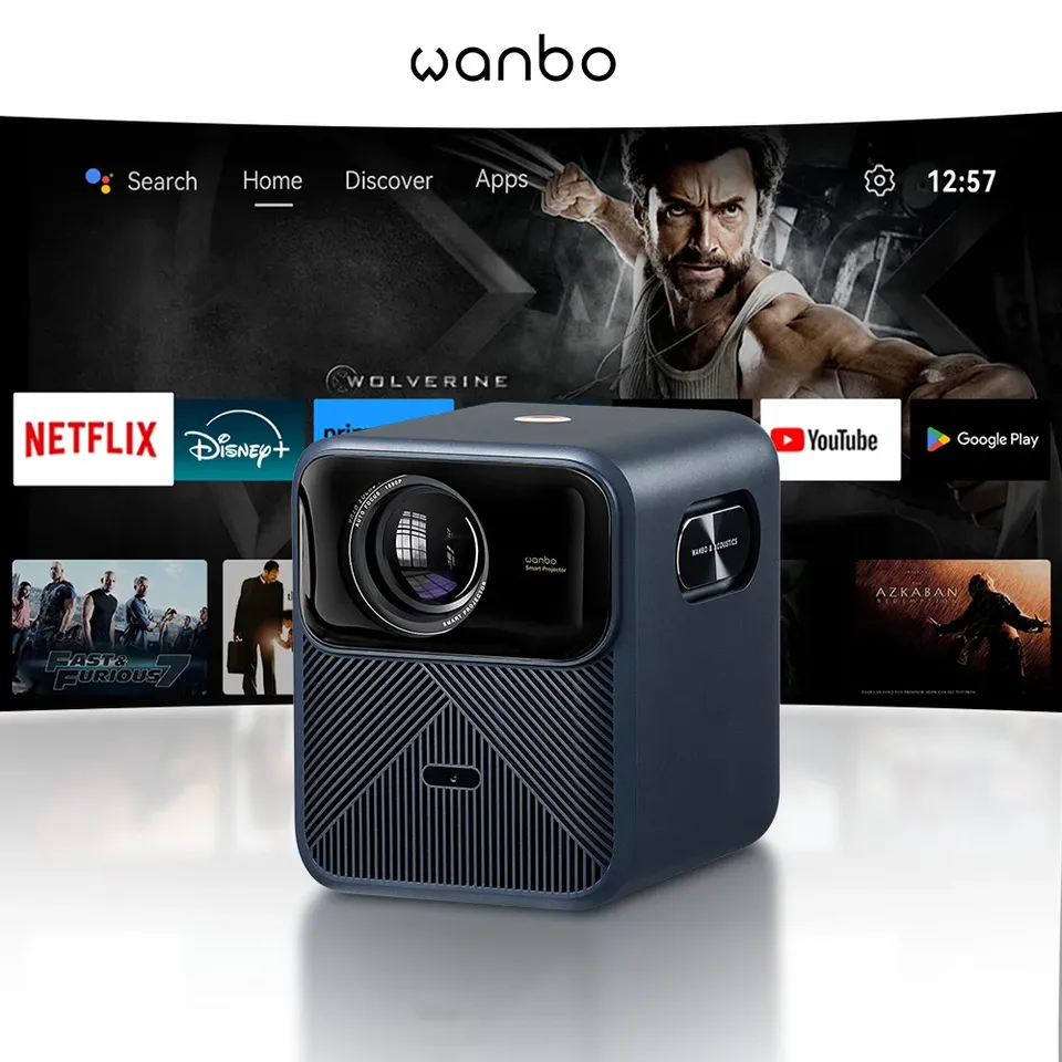  Wanbo Mozart 1 Pro 2025 4K 1200 Ansi Projector Google TV  1080P HDR10 MEMC HDMI 2.0 Sealed Beam Proyector Dual Wifi  20W Speaker 