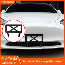 For Tesla Model 3 Y New Energy License Plate Frame Side Car Front Modification Accessories Artifact Parts American Standard