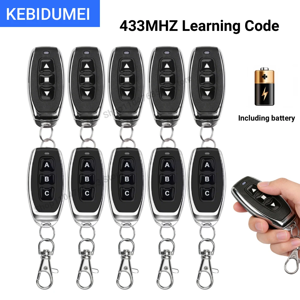 433Mhz RF Remote Control EV1527 Learning Code Transmitter Momentary Self Locking Switch Relay Interlock Garage Door Keychain