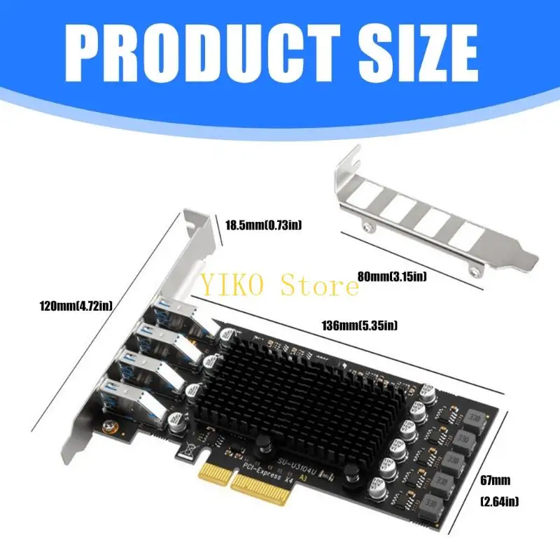 K32C PCIE Card USB 4 พอร์ต USB ตัวคูณ PCIe ถึง USB 3.2 10GBPS USB3.2 การ์ดขยาย