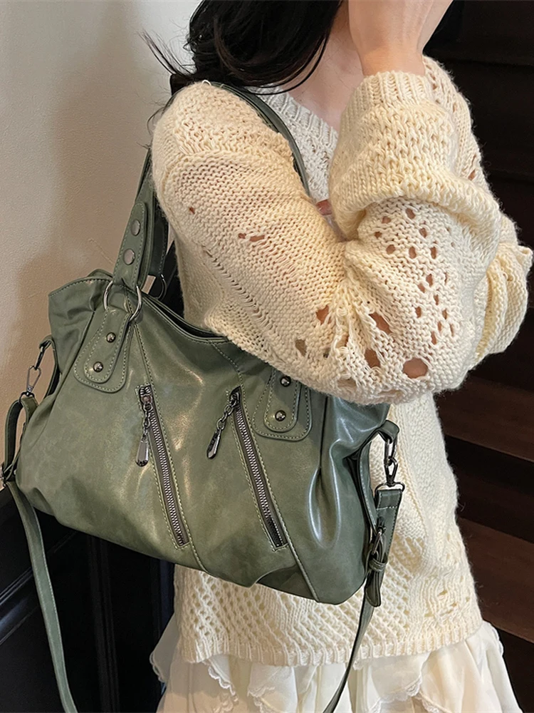 

Стильная женская сумка-тоут большой вместимости для студентов, модная сумка через плечо, ветрозащитная, новинка 2025 года