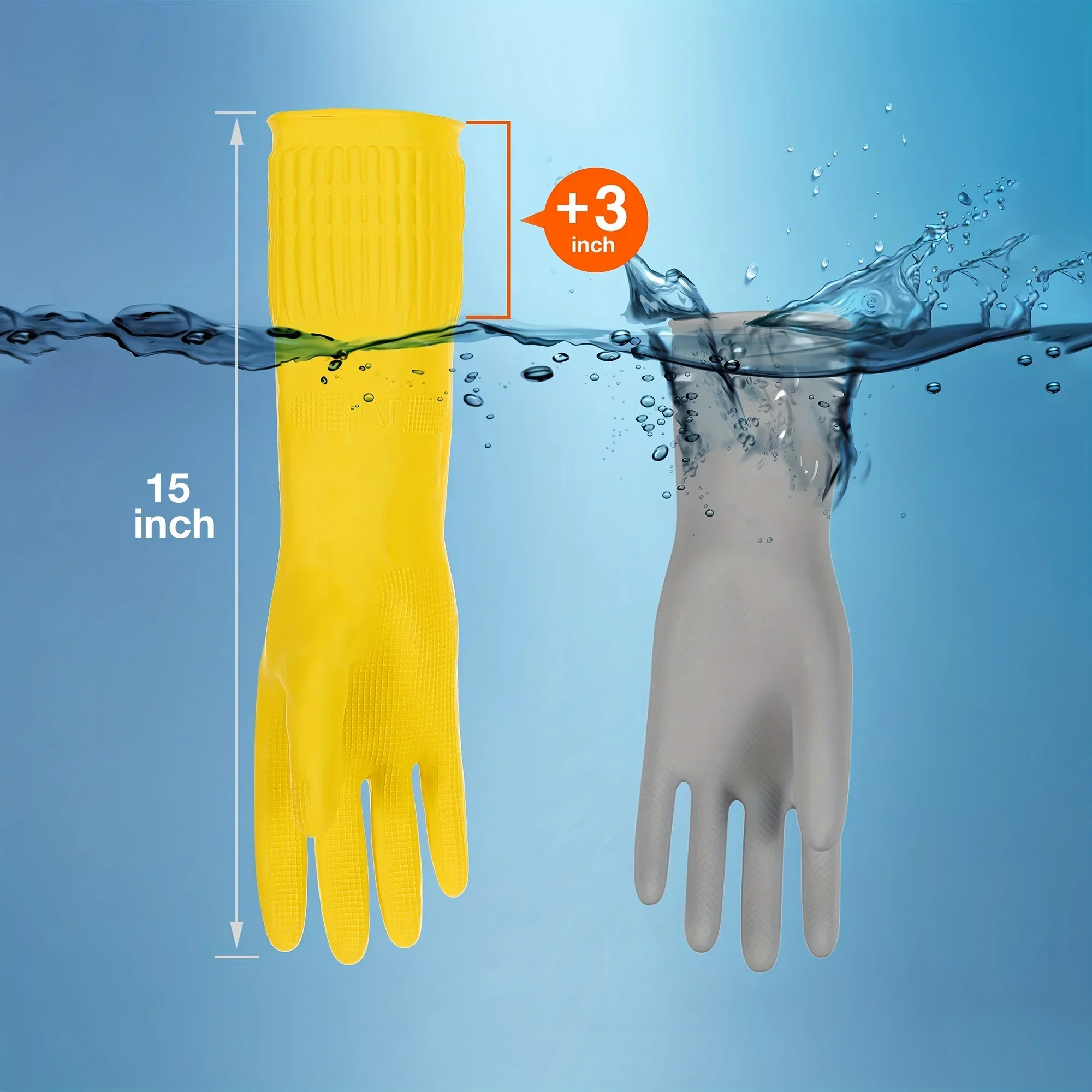 5/10pcs  Premium Thickened Household Cleaning Gloves For Restaurant Waterproof Kitchen Dishwashing  Non-slip Housework Gloves