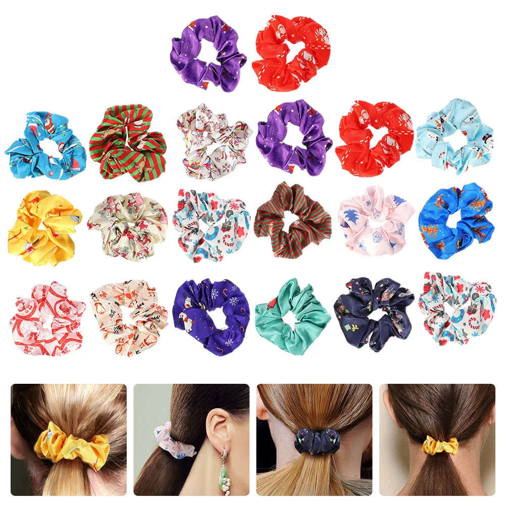 

20 Pcs Christmas Bowel Hair Ties Assorted Scrunchies Large Intestine Rope Headband Accessories Fabric Ropes