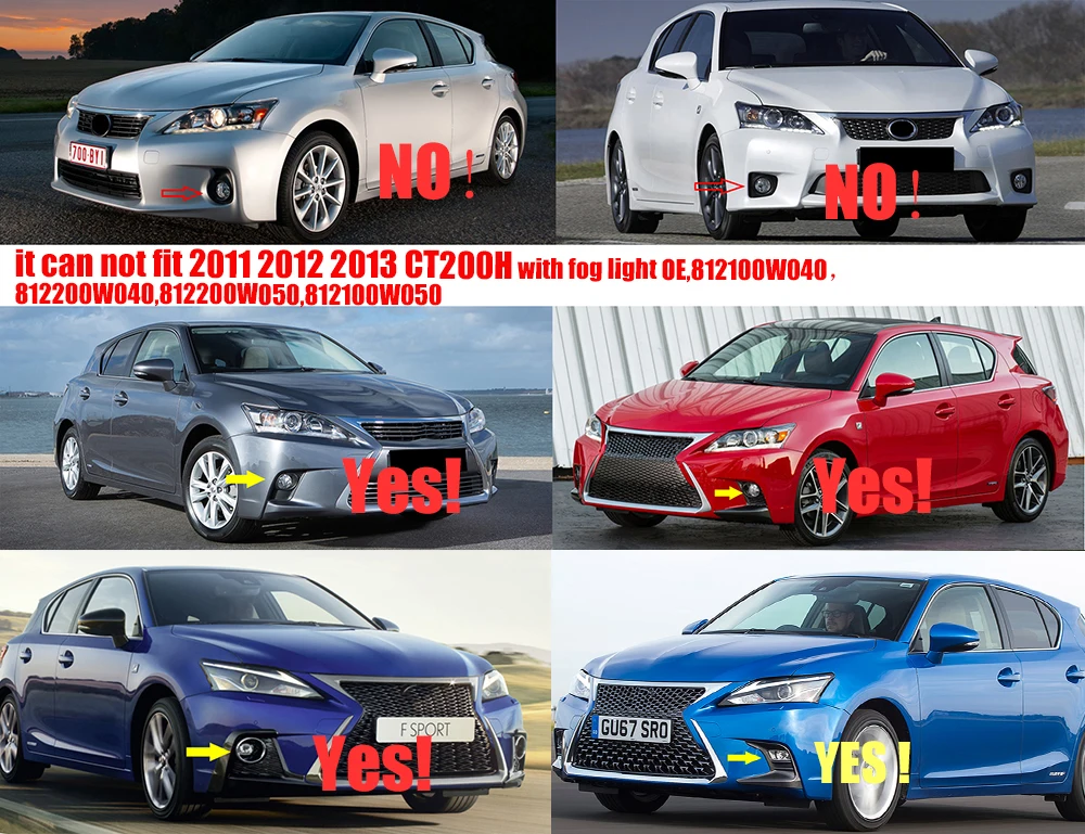 Led Fog Lights Assembly 15Wx2 Car PTF White Yellow DRL Lamp for Lexus CT200h/ CT 200h F Sport 2014 2015 2016 2017 2018 2019 2020 detail image 1