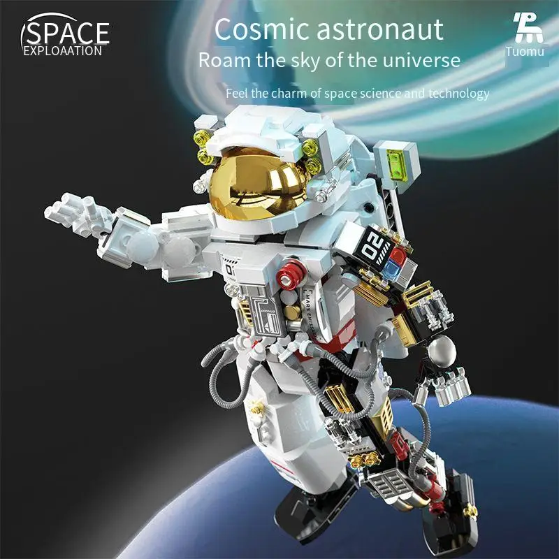 

Строительные блоки Dawn Astronaut, космическая серия, модель астронавта, детский комплект, игрушка