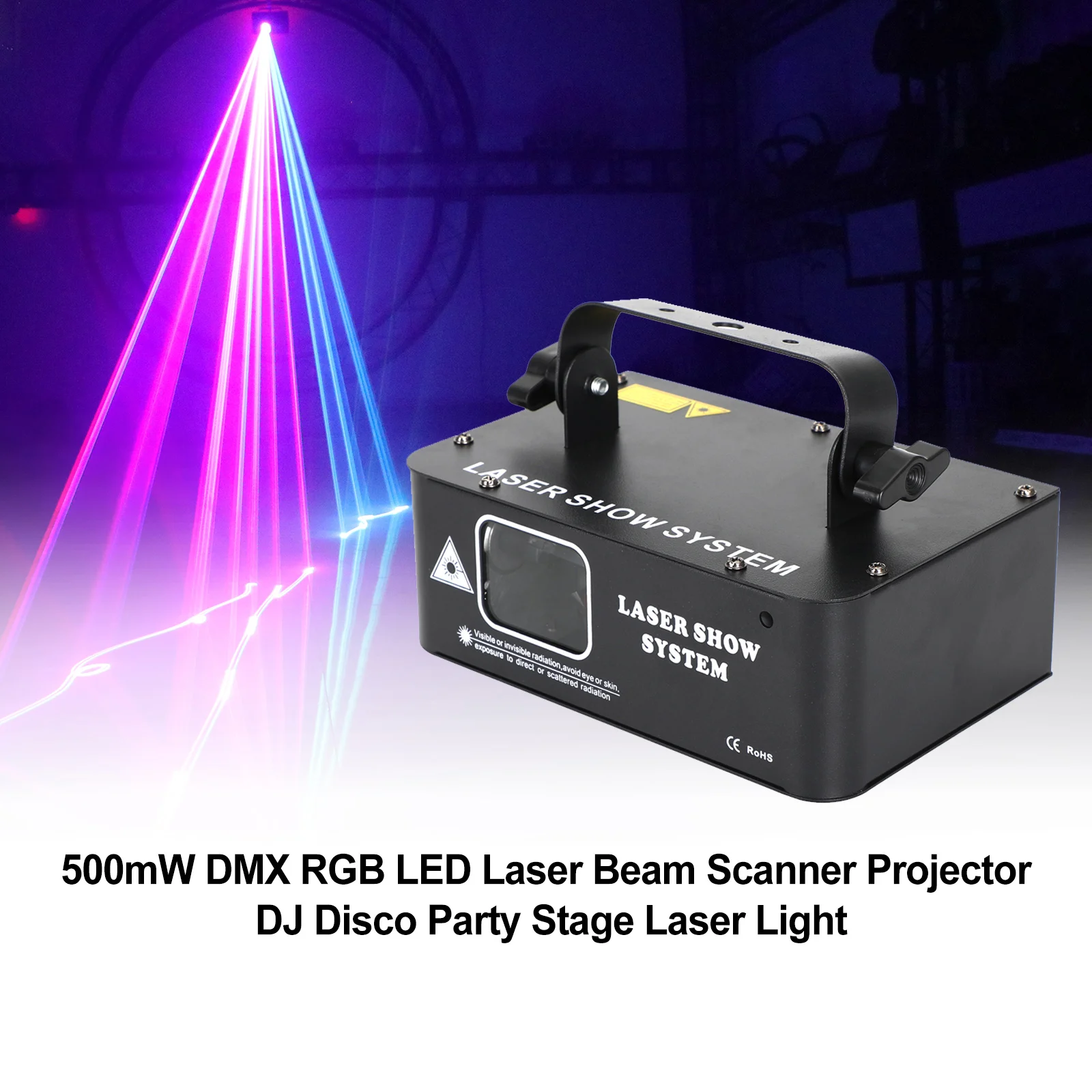 500mW DMX RGB LED Laser Beam Scanner Projector DJ Disco Party Stage Laser Light