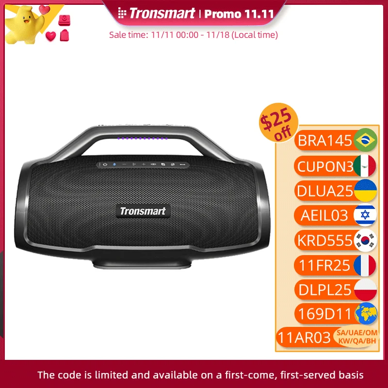 Tronsmart Bang Max Bluetooth Speaker 130W Speaker with 3 Way Sound System, Sync Up 100+ Speakers, APP Control, Guitar/Mic Input