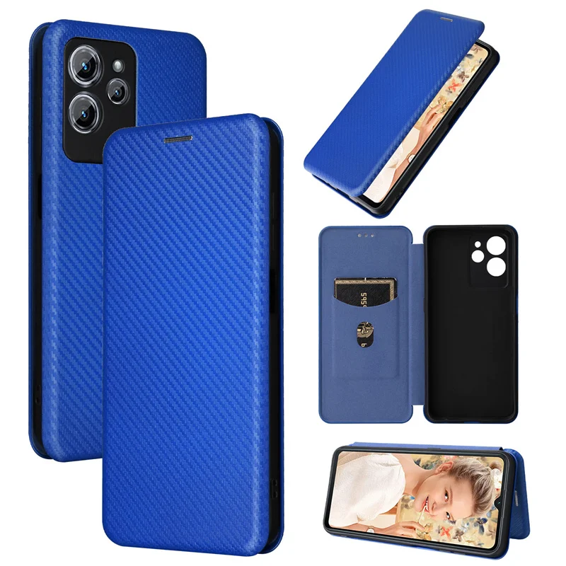 

Suit Oukitel C32 Carbon Fiber clamshell skin PU case purse Suitable for OukitelC32 Oukitel C32 leather Phone Cover