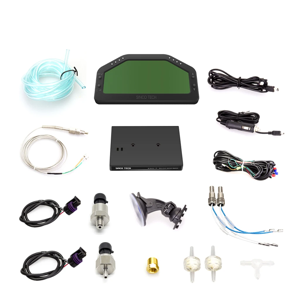 Multi-Function Bluetooth Connection 9 in 1 Gauge LCD Display Sensor Kit Race Dashboard Speed Water Oil Temp Boost Volt RPM Meter