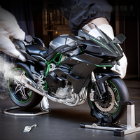 1:9 Kawasaki H2R Ninja With Spray Alloy Motorcycle Model Toy Vehicle Collection Sound and Light Off Road Autocycle Toys Car